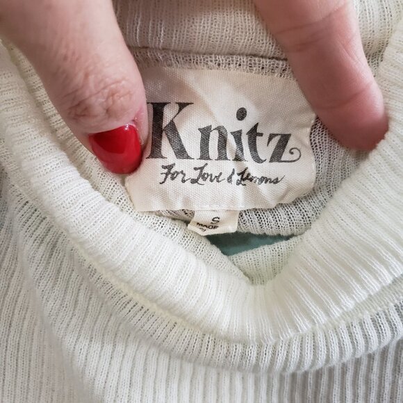 For Love & Lemons Knitz Turtleneck Crop Sweater S - Picture 5 of 7